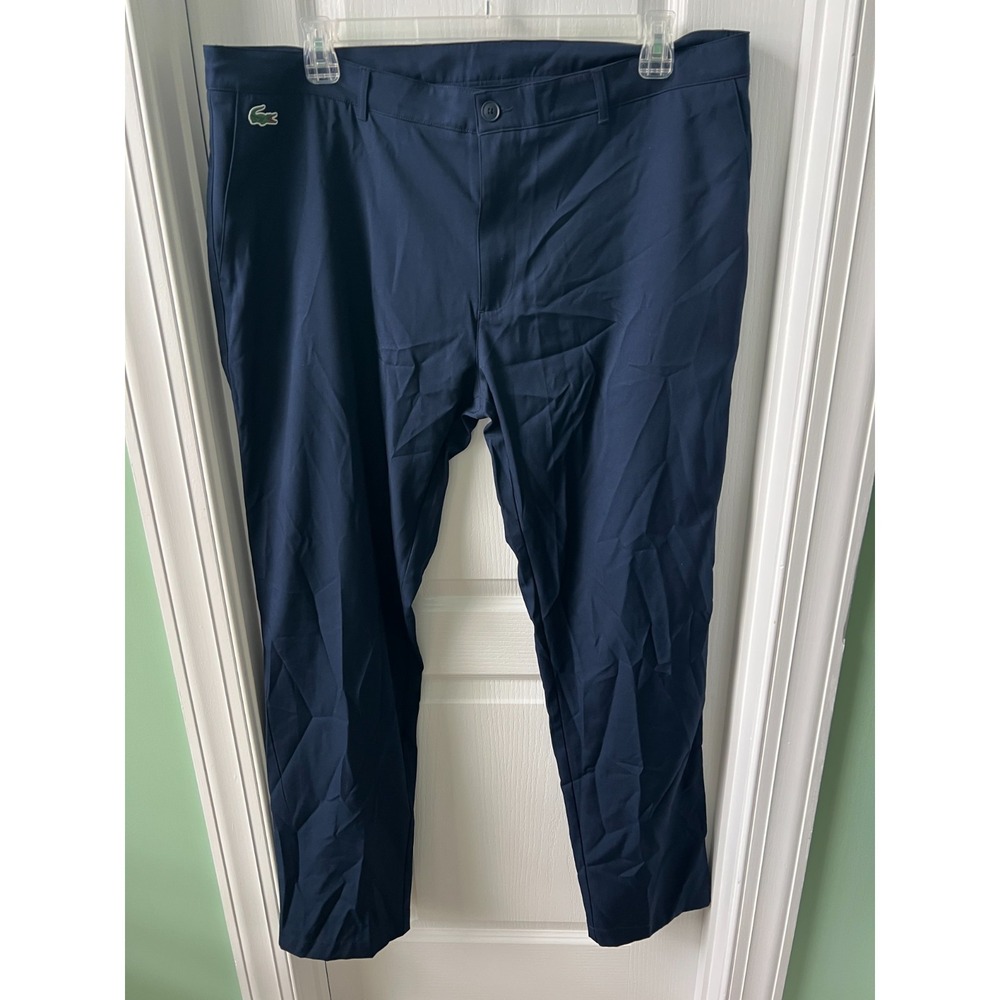 Lacoste Sport Mens‎ Performance Golf Pants Blue Water Repellent Size 42 x 33 NEW